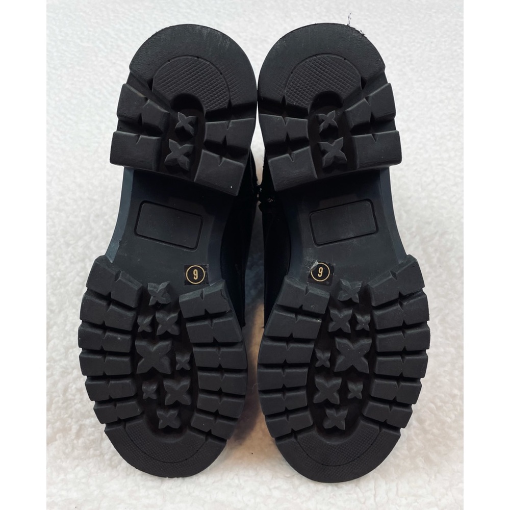 STEVE MADDEN • Black Jamisyn Leather Combat Boots, 6 - Picture 9 of 16